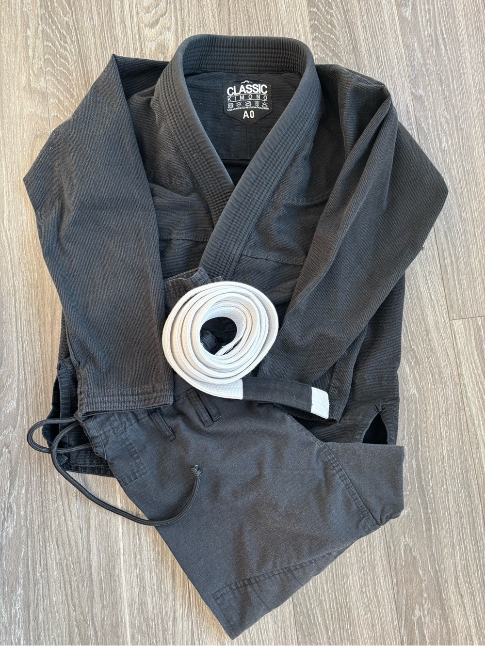 Unisex Black Jiu-Jitsu Gi with White Belt